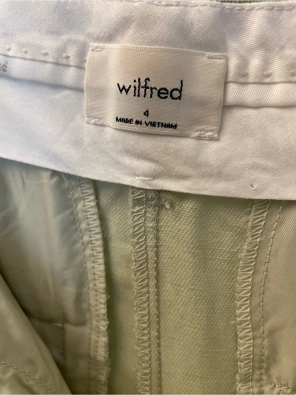 Aritzia Wilfred Carrot Pant Pastel Sage Green Linen TENCEL High Rise Trouser 4